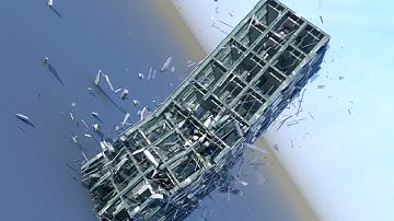 Office Tower Destruction WIP #1 - Multipass for Blender Fracture Modifier