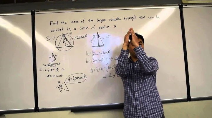 Isosceles triangle with the largest area inscribed in a circle I