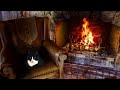 🔥 Cozy Fireplace and Relaxed Cat! Burning Fireplace Crackling Fire Sounds Fireplace Cozy Room