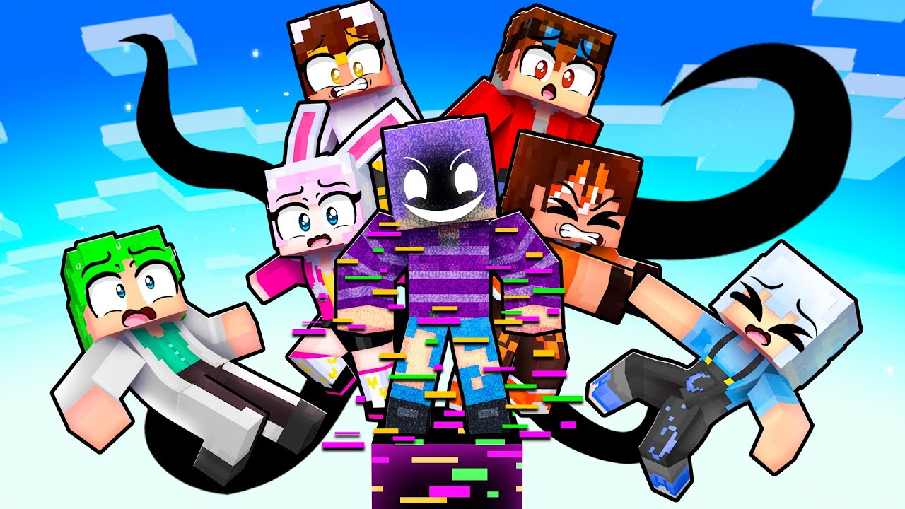 7 Friends on ONE GLITCH BLOCK In Minecraft!