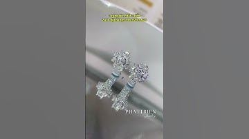 Bông tai nữ cực xinh đính full kim cương Moissanite loại đẹp