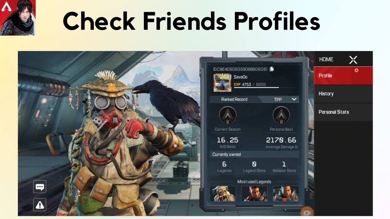 How to check friends profile stats in apex legends mobile | friends profile in apex mobile