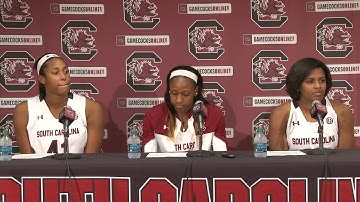 Alaina Coates, Tiffany Mitchell, Tina Roy Post-Game Press Conference (Newberry) - 11/6/15