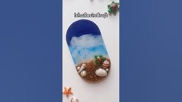 🌊 DIY Resin Beach Art | Real Seashells & Ocean Effect 🐚Subscribe All✨#resin #resinart #keychain#diy