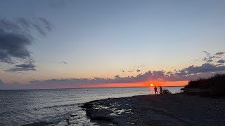 Sunset at Peninsula Point on Lake Michigan- Sunset Background for Relaxation