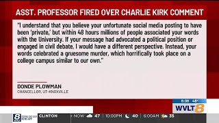 UT Knoxville chancellor fired assistant professor over Charlie Kirk comment in February, letter s...