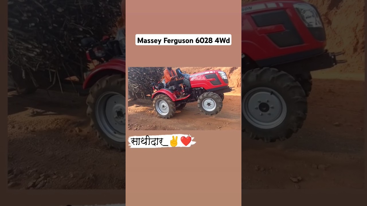 Massey 6028 4Wd 28hp Mini Tractor Trolley 