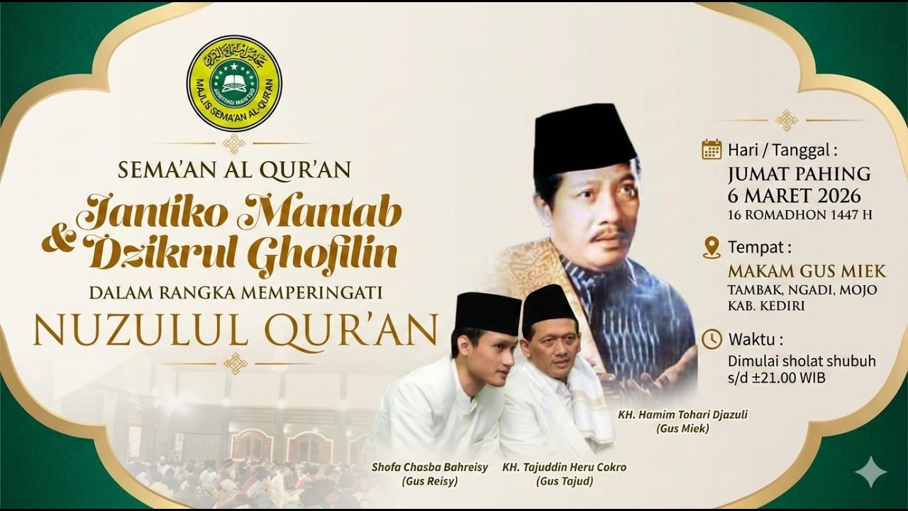 V.3MAJELIS SEMA'AN AL QUR'AN & DZIKRUL GHOFILIN JANTIKO MANTAB MEMPERINGATI NUZULUL QUR'AN GUS TAJUD