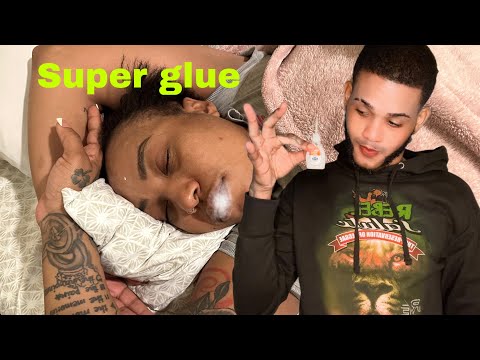 Super Glue My GF mouth To See Her Reaction