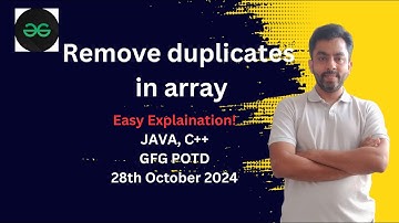 Remove duplicates in array | GFG POTD 28 Oct 2024 | JAVA | C++
