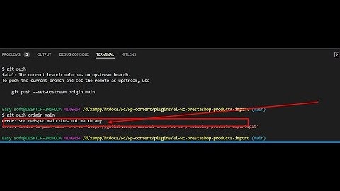 error src refspec main does not match any