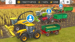 Fs 18 Collect Chaff With Multiplayer | Fs18 Harvesting Corn & Wheat Gameplay | Farming Simulator 18 