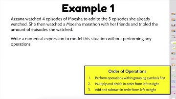 Writing Numerical Expressions from Word Problems, Example 1