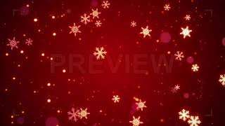 Red Snowflakes Background Stock Motion Graphics