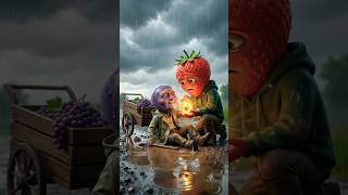 🍓 गरीब स्ट्रॉबेरी ने एक बुज़ुर्ग की मदद की, किस्मत बदल गई! ❤️ #youtubeshorts #aivideo #shorts  #ai