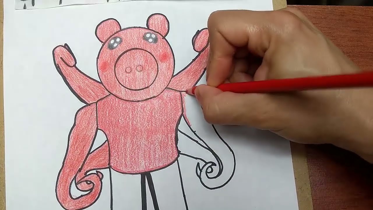 Como Dibujar Y Pintar A Parasee De Piggy Roblox How To Draw And Paint Parasee From Piggy Roblox Youtube - imagenes de robby piggy roblox para colorear