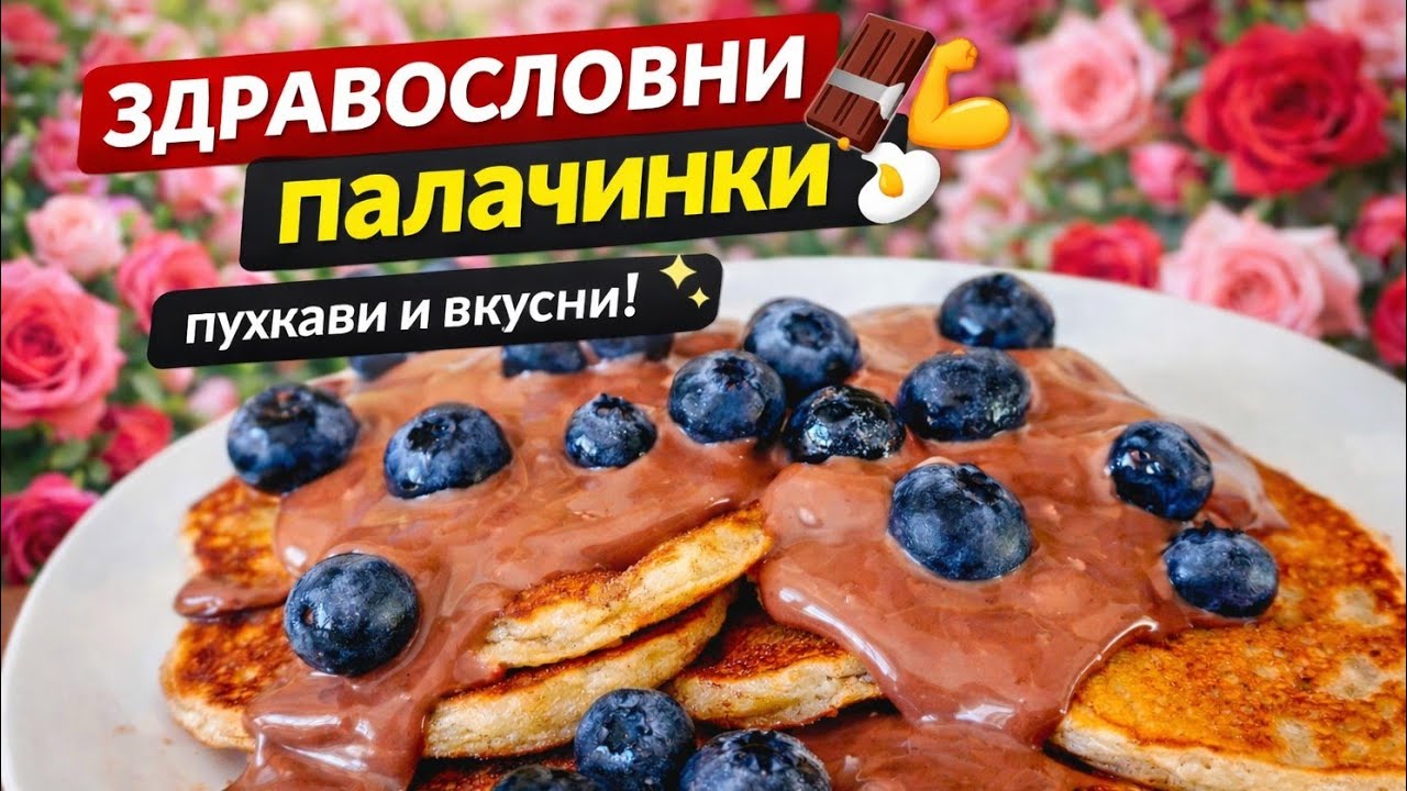 Мини палачинки с извара и трици 🍫 Здравословни, пухкави и вкусни! 💪✨