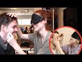 DOING OUR BOYFRIENDS MAKEUP BLINDFOLDED