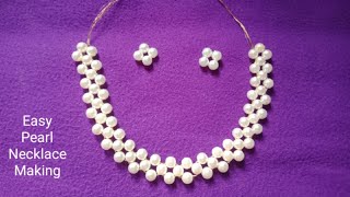 মুক্তা পুতির মালা বানানো  খুব সহজেই/mala banano/Easy Pearl Necklace Making At Home