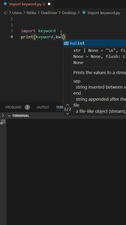 How to print all RESERVED keywords in Python? #coding #programming # ...