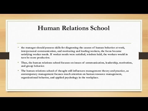 Lecture 5 Human Relations School of Thoughts in Public Administration