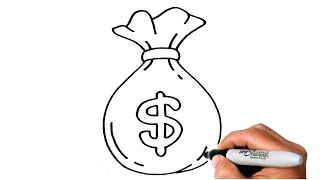 How To Draw Bag Of Money Easy Step By Step