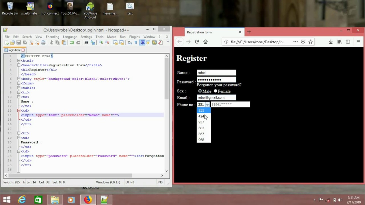 How To Create A Website Using HTML | Create A Simple Login Form Using ...