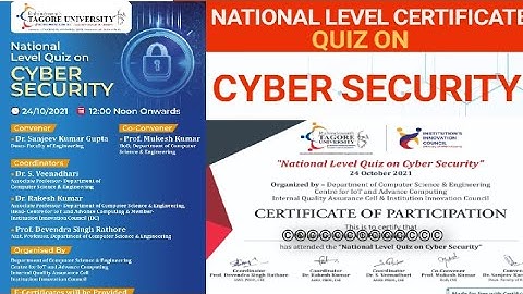 National Level Quiz On Cyber Security With Certificate l Verified Certificate Quiz l Cyber Security