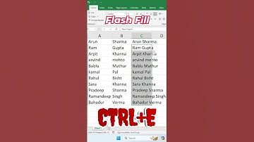 Flash Fill- Full Name- Excel tips & Tricks My Video