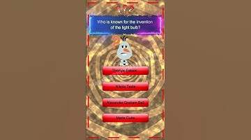 GK Quiz No.8 | Who is known for the invention of the light bulb? #shorts #shortfeed #shortvideo