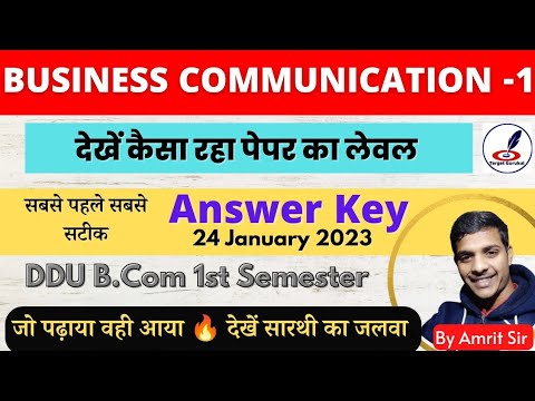 Business Communication 1st Paper| Answer Key | DDU B.Com 1st Semester ...
