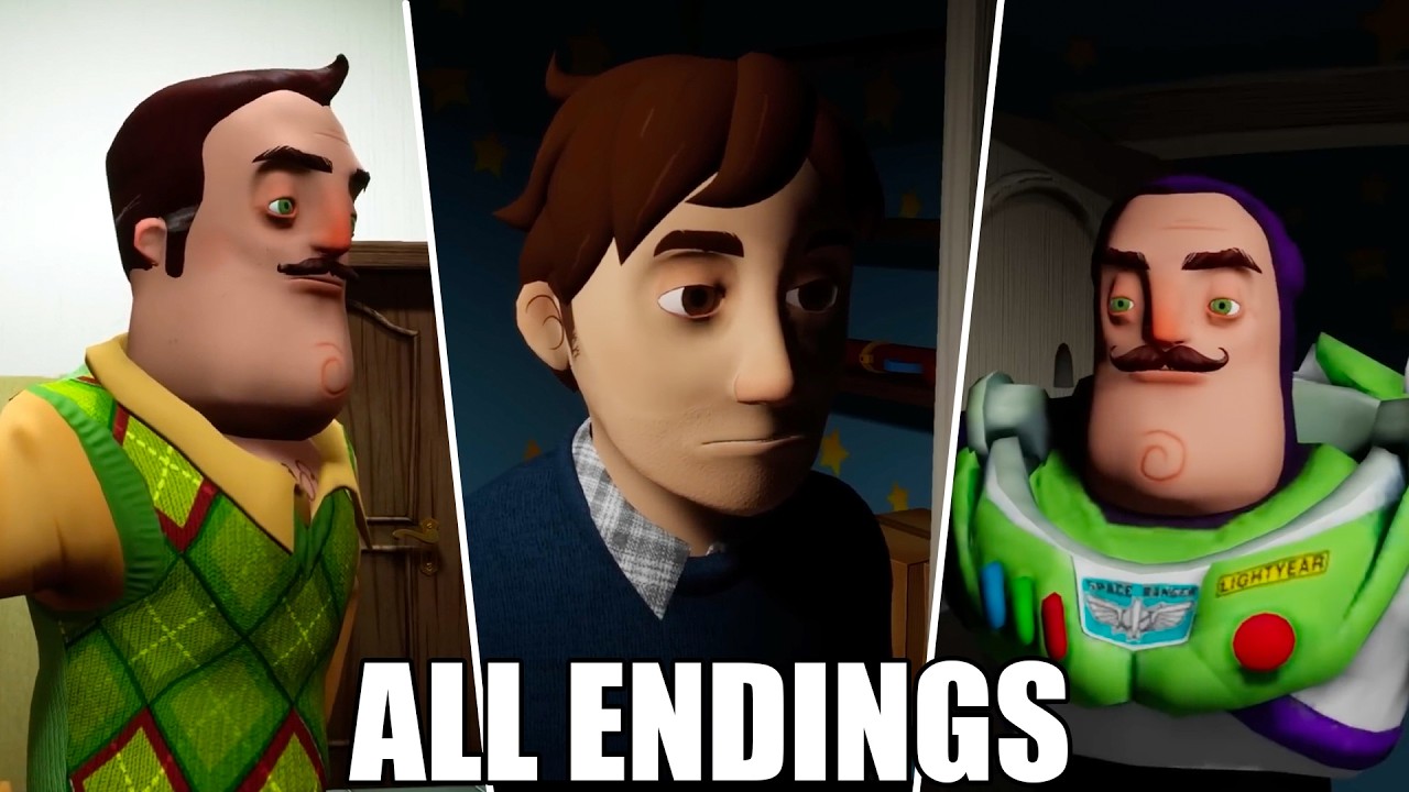 All Hello Neighbor Endings Into the Mind YouTube
