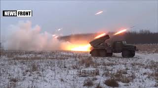 Ополченцы Новороссии из РСЗО «Град» уничтожают позиции ВСУ