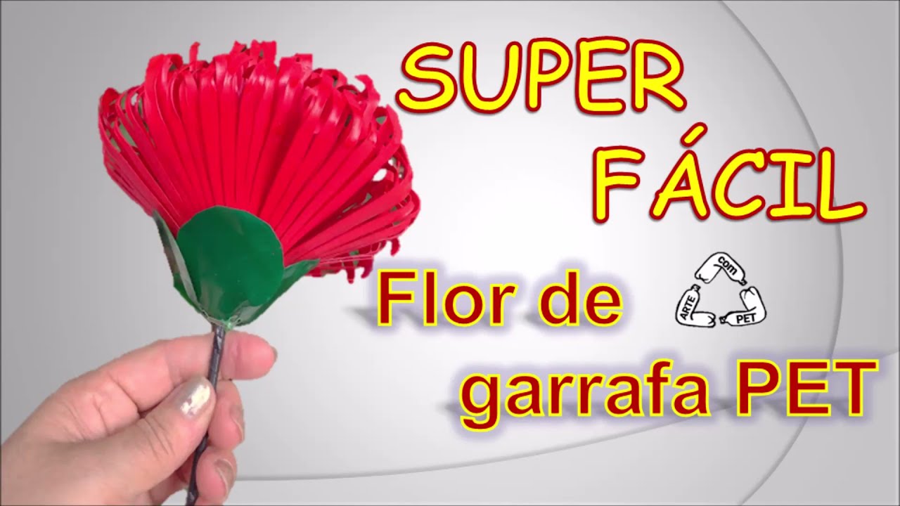 FLOR DE GARRAFA PET, LINDA E FÁCIL DE FAZER