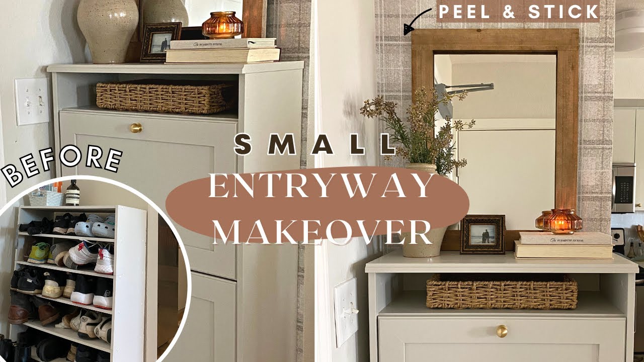 Small Entryway Makeover with IKEA Shoe Storage Hack