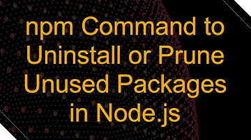 npm Command to Uninstall or Prune Unused Packages in Node.js