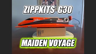 RC Boat Zippkits G-30 Maiden Run (F1 Tunnel Hull – First Test!)