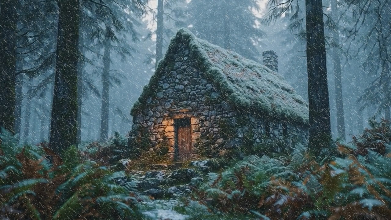 Forgotten Celtic Stone Houses in the Winter Forest | Celtic Winter Ambience for Reading & Focus