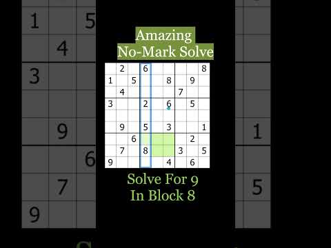 Amazing No Mark Solve 👀Sudoku Shorts No. 31 🤯#sudoku #puzzle #shorts