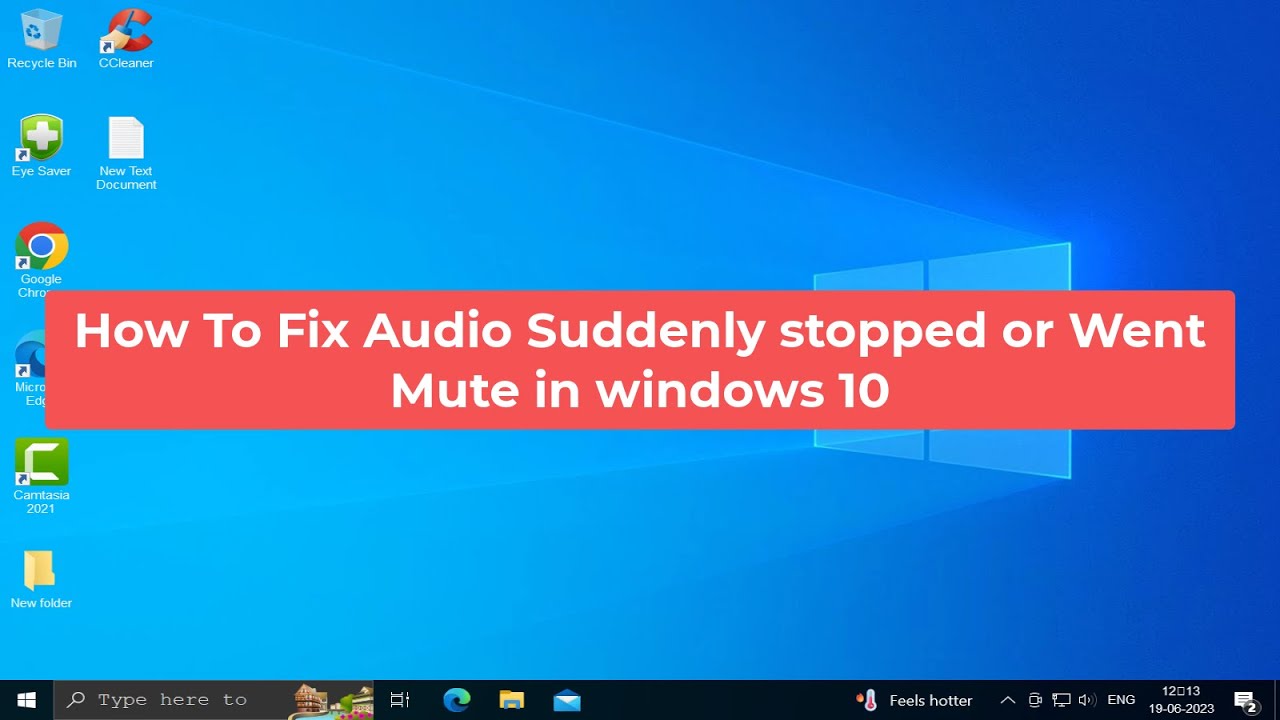 How To Fix Audio Suddenly stopped or Went Mute in windows 10 YouTube