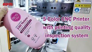 CNC106 5 Colors Fully Automatic Screen Printer  CCD Vision + QC Printing Inspection System