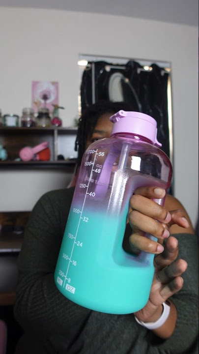 AQUAFIT - Water Bottle with Straw - Motivational Water Bottle, Big Water  Bottle with Time Marker - Half Gallon, Lilac Teal 
