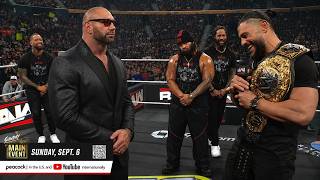 WWE Batista Returns & Attacks Roman Reigns, Monday Night Raw Latest Highlights