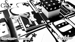 Explosion Box ?| Black & White theme | Handmade | Birthday gift ideas | Anniversary gifts | S Crafts