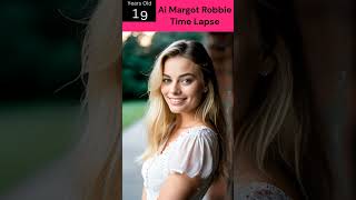 AI time-lapse resembling Margot Robbie, with some artistic interpretation
