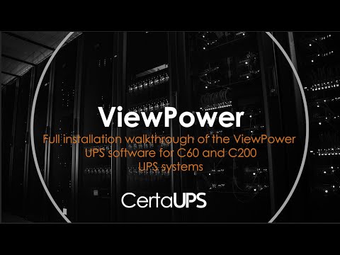 ViewPower Setup Tutorial - UPS Monitoring Software for the CertaUPS C60 and C200 UPS Systems