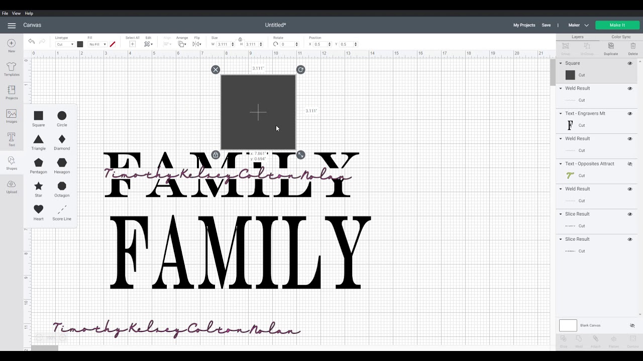 Cricut Design Space Splitting A Word In Half On Design Space Youtube