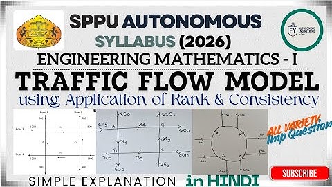 Traffic Flow Model using Matrix |Application of Rank| Explanation in HINDI | Engineering Mathematics