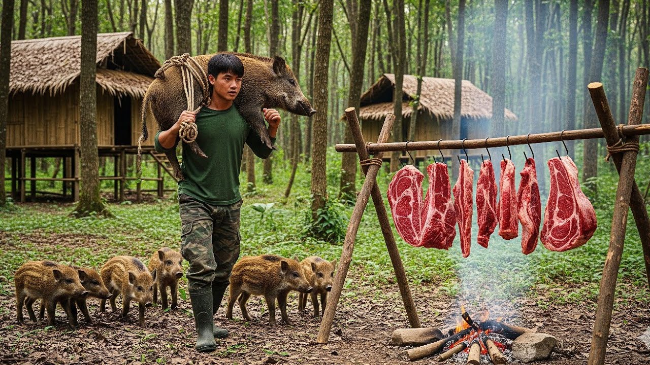 CEO left the city for the forest, caught wild boars to raise, made smoked pork