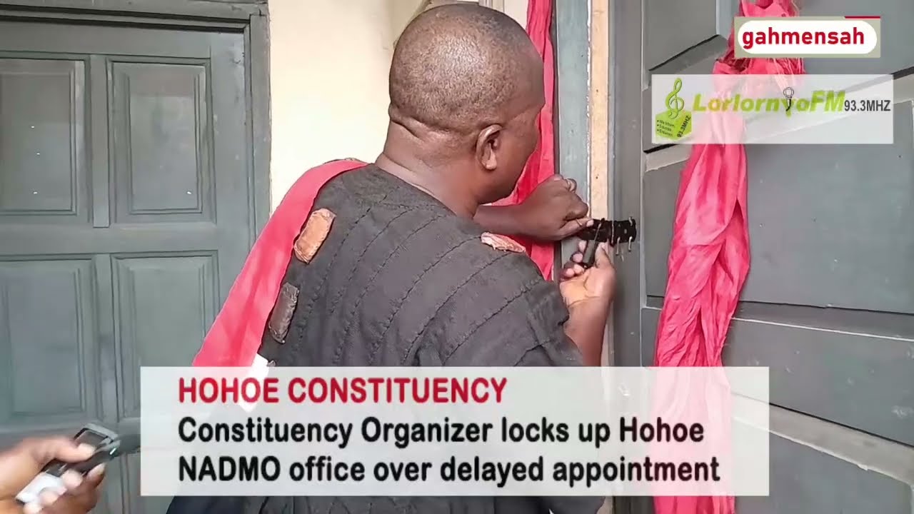Hohoe Constituency Organiser of NDC in Hohoe locked up the Hohoe Municipal NADMO Office.